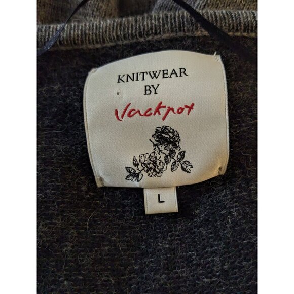 Knitwear by Jackpot Women L Gray Sweater Tunic Dress Jumper Wool Blend Pockets - Picture 5 of 6